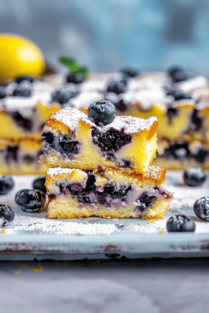 Baking the Blueberry Lemon Gooey Butter Cake