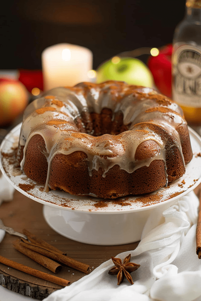 Baking the Cinnamon Apple Moonshine Cake