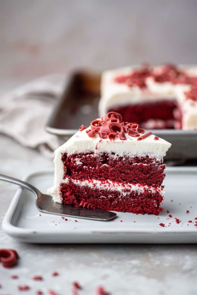 Baking the Red Velvet Sheet Cake