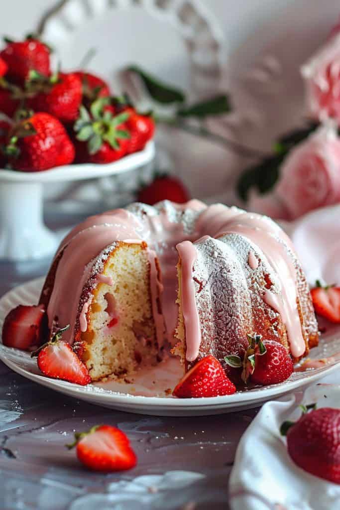 Baking the Fresh Strawberry Bundt Cake