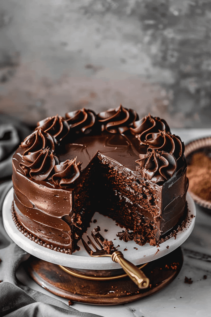 Baking the Fudge Cake