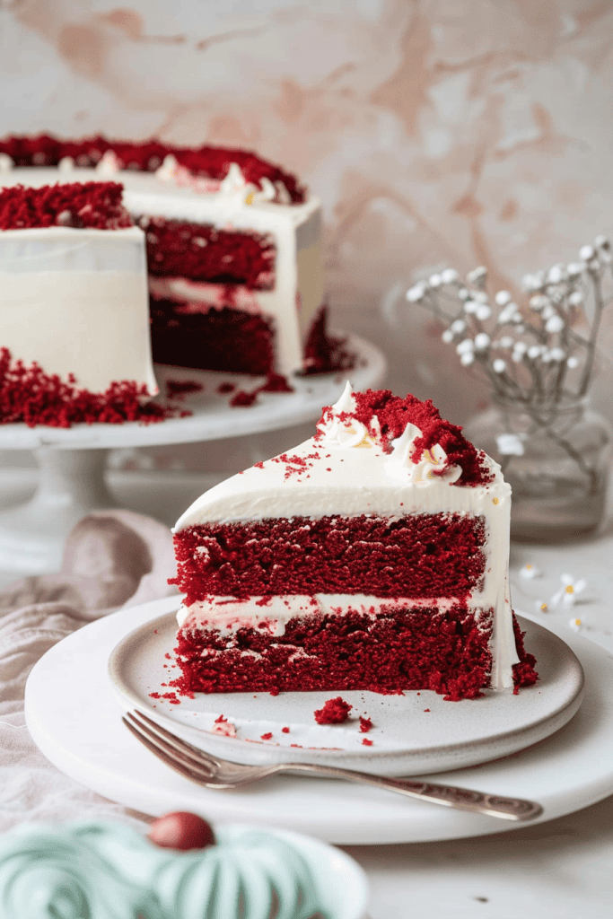 Baking the Homemade Red Velvet Cake