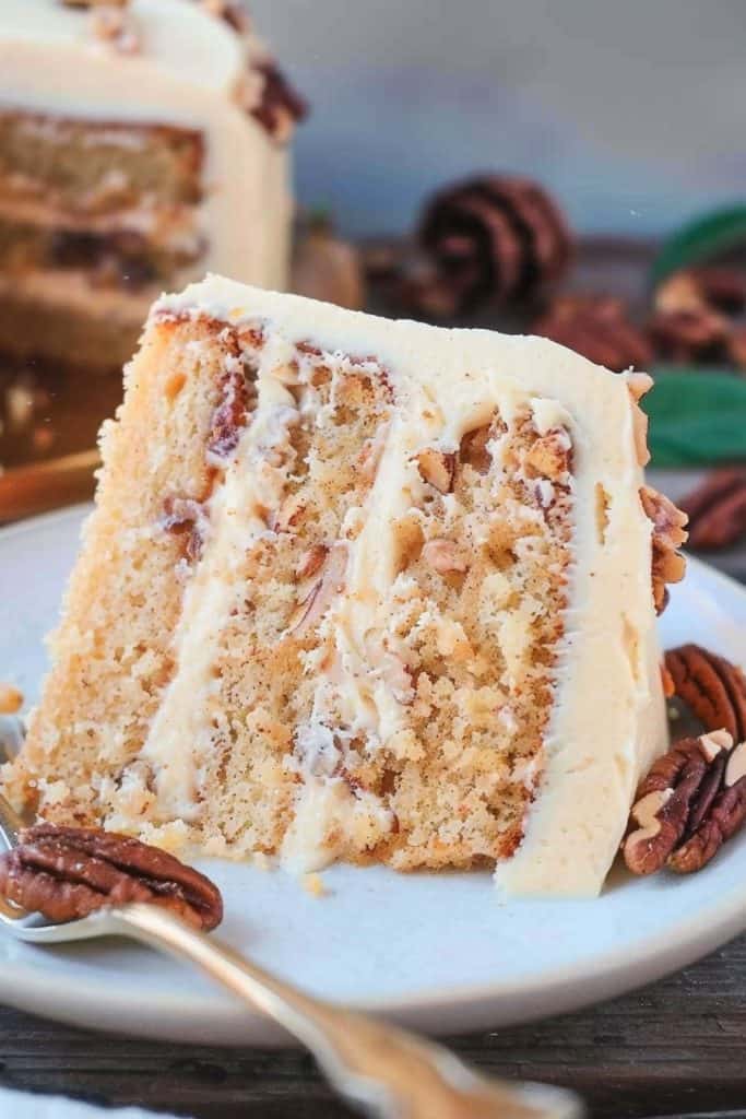 Baking the Maple Pecan Cake with Maple Buttercream