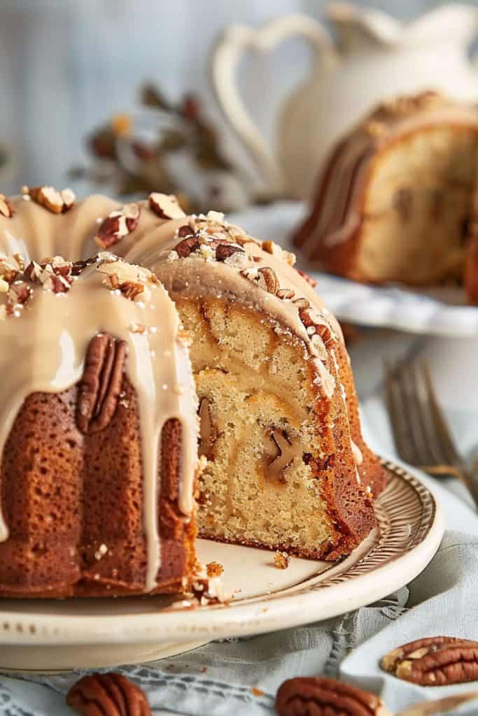 Baking the Pecan Caramel Bundt Cake