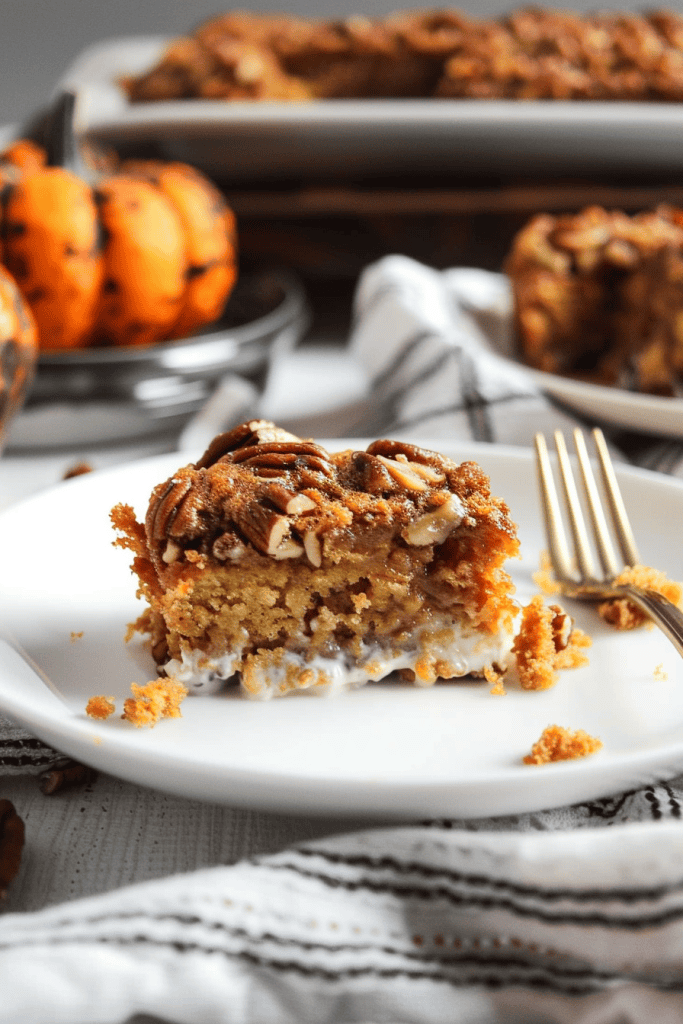 Baking the Pecan Pumpkin Dump Cake