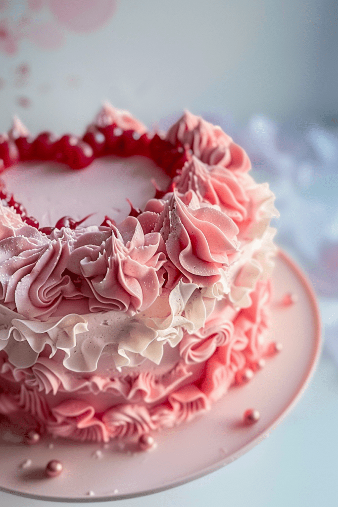 Baking the Ruffle Heart Cake