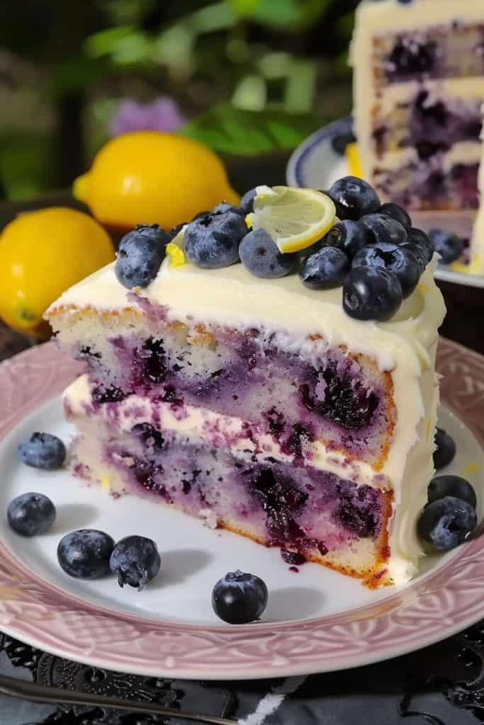 Blueberry Cake with Lemon Cream Cheese Frosting