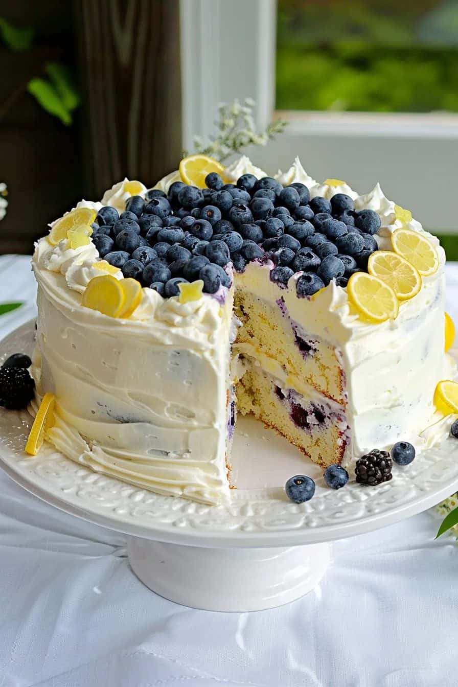 Blueberry Cake with Lemon Cream Cheese Frosting Recipe