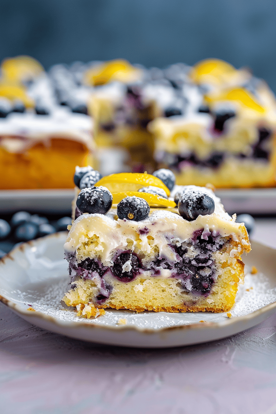 Blueberry Lemon Gooey Butter Cake Recipe