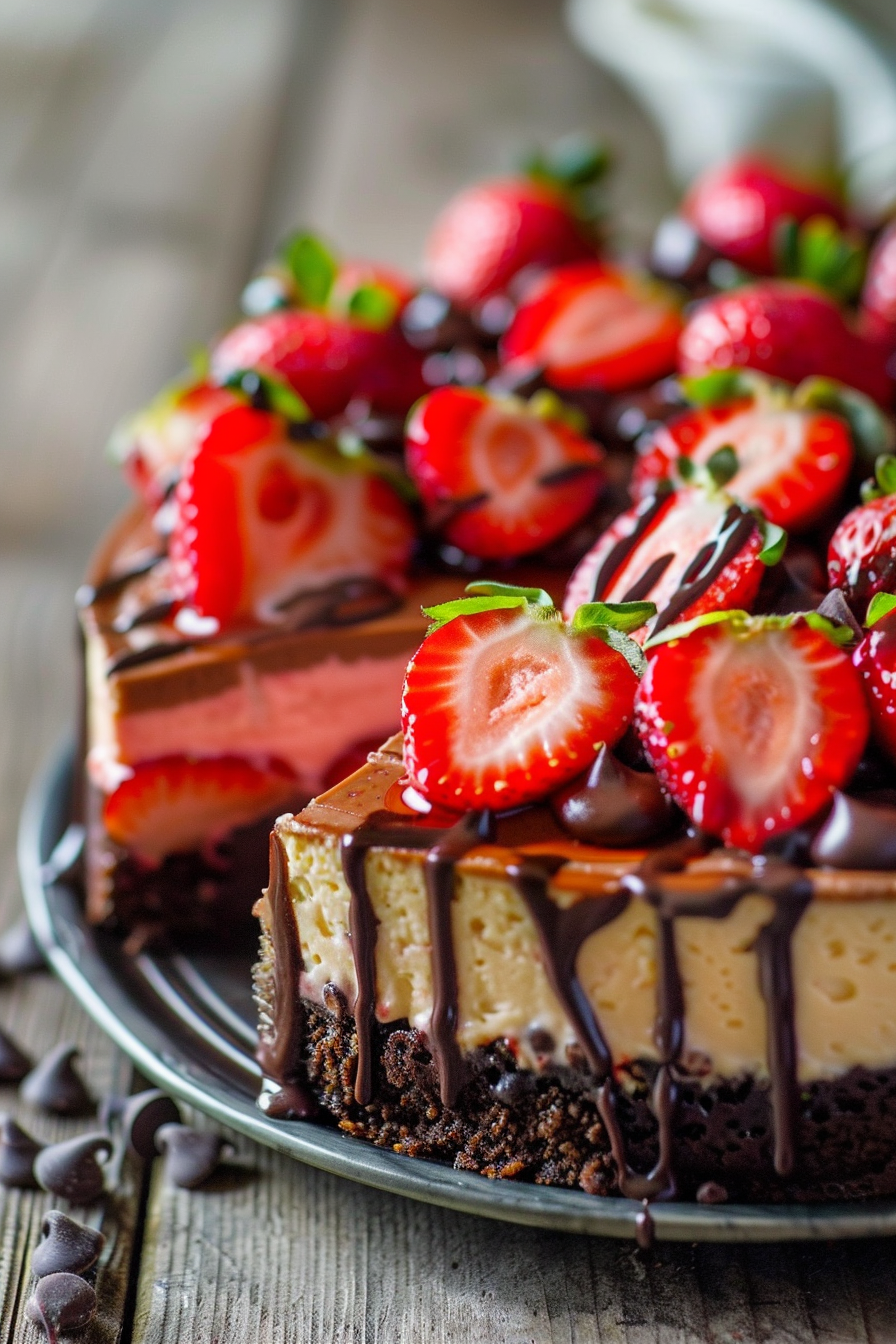 Chocolate Covered Strawberry Cheesecake Recipe