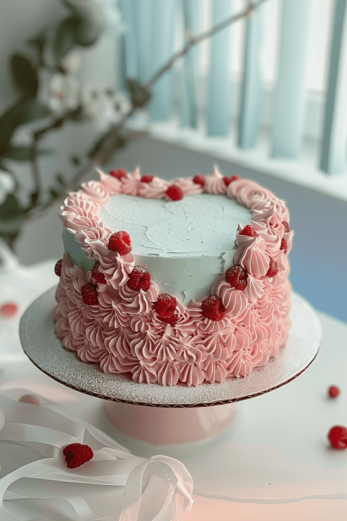 Decorating the Cake Ruffle Heart Cake