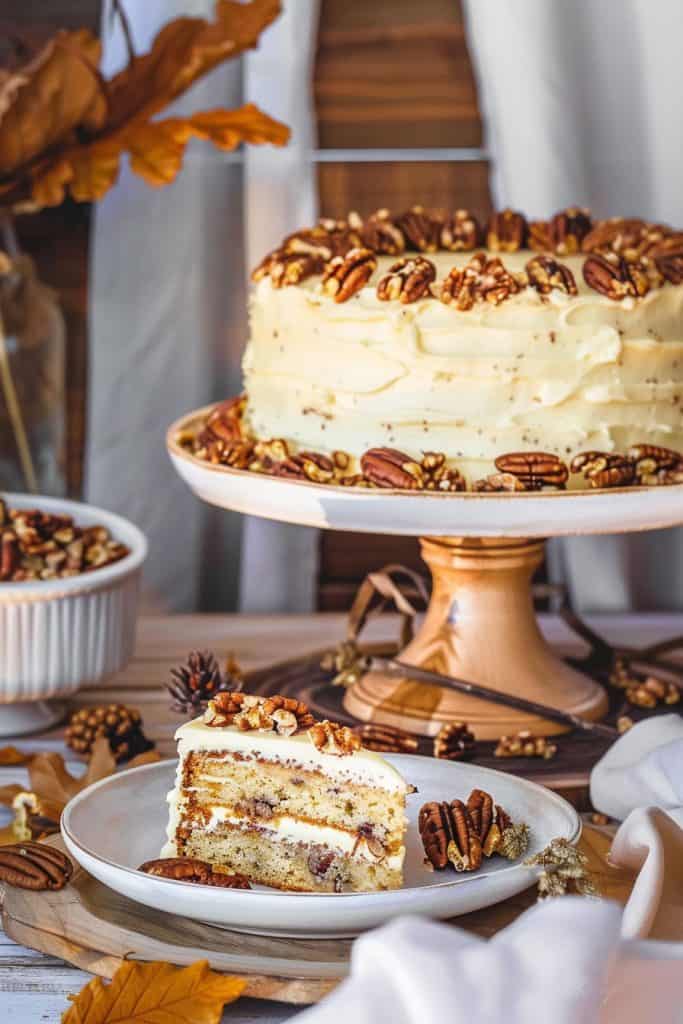 Decoration Maple Pecan Cake with Maple Buttercream