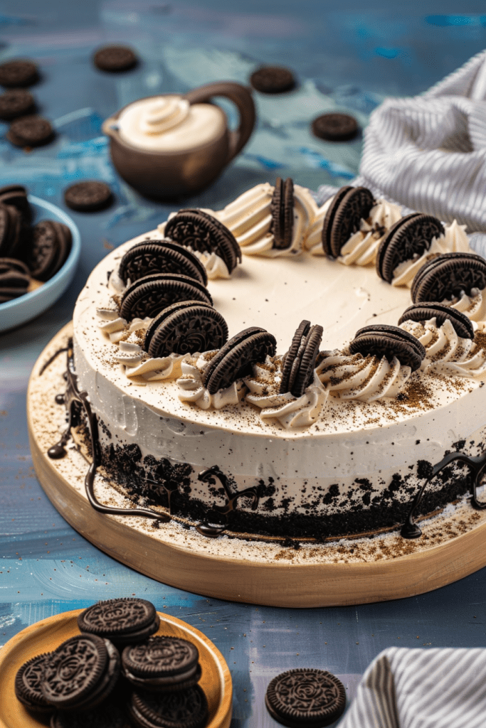 Decoration the Oreo Cheesecake Cake