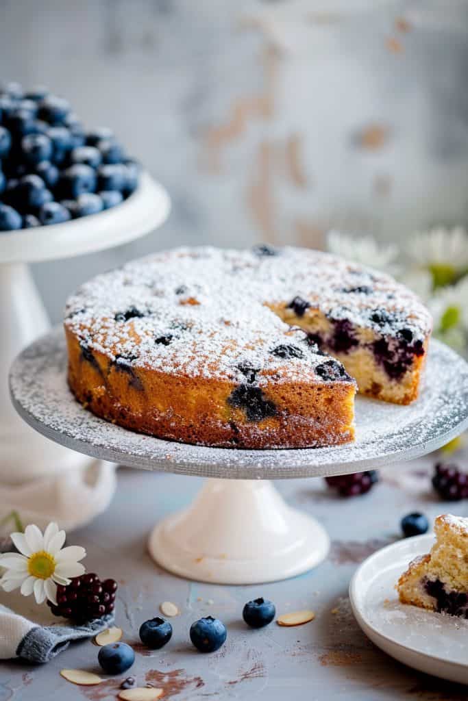 Delicious Blueberry Almond Tea Cake