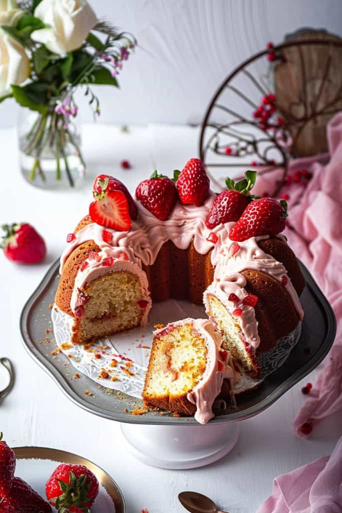 Delicious Fresh Strawberry Bundt Cake