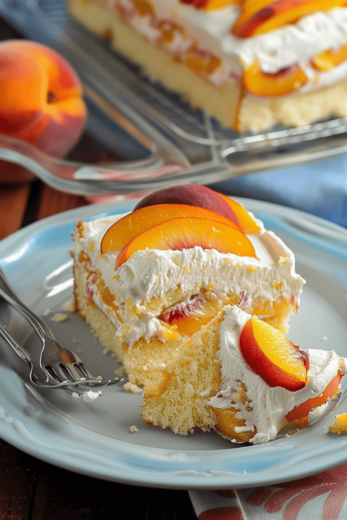 Delicious Peaches and Cream Cake