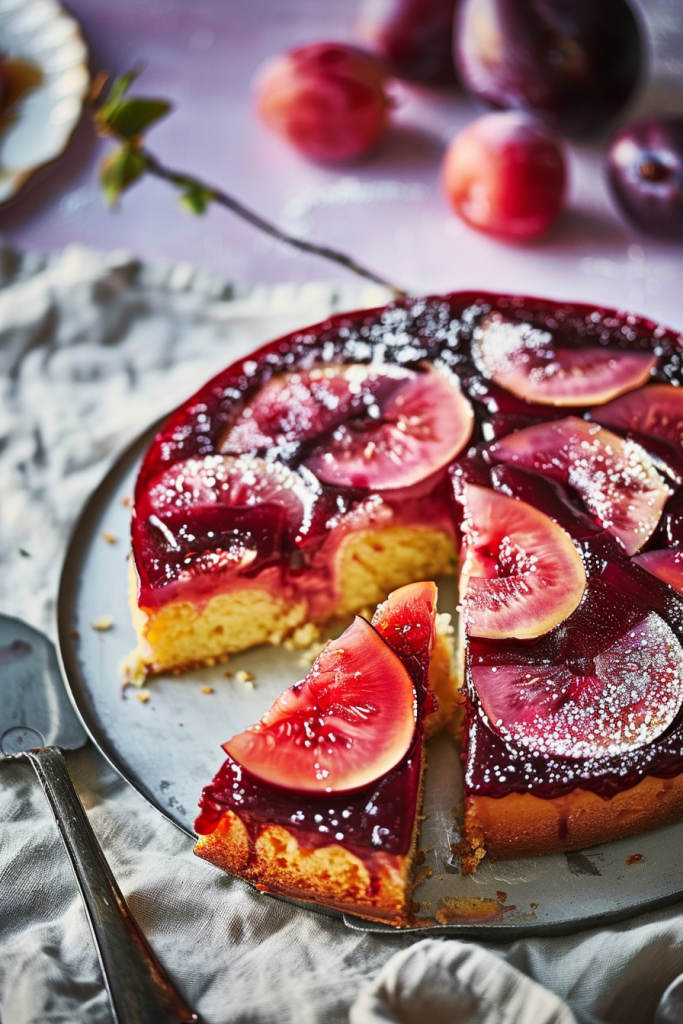 Delicious Plum Upside Down Cake