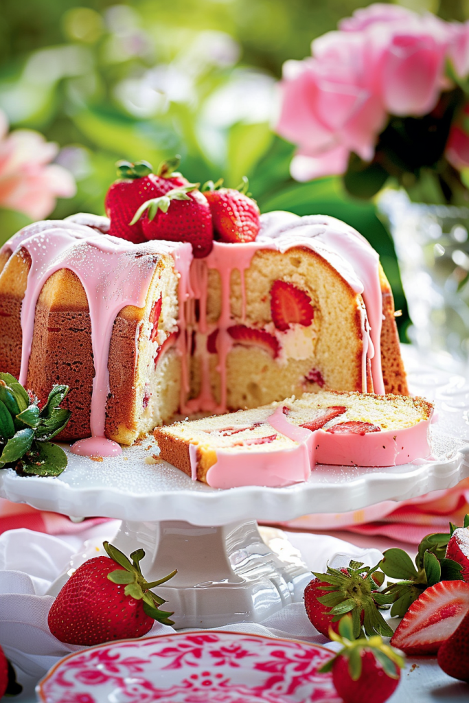 Delicious Strawberry Cream Cheese Pound Cake