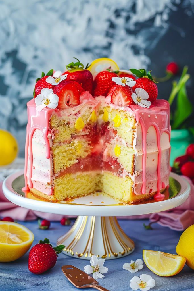 Delicious Strawberry Lemonade Cake