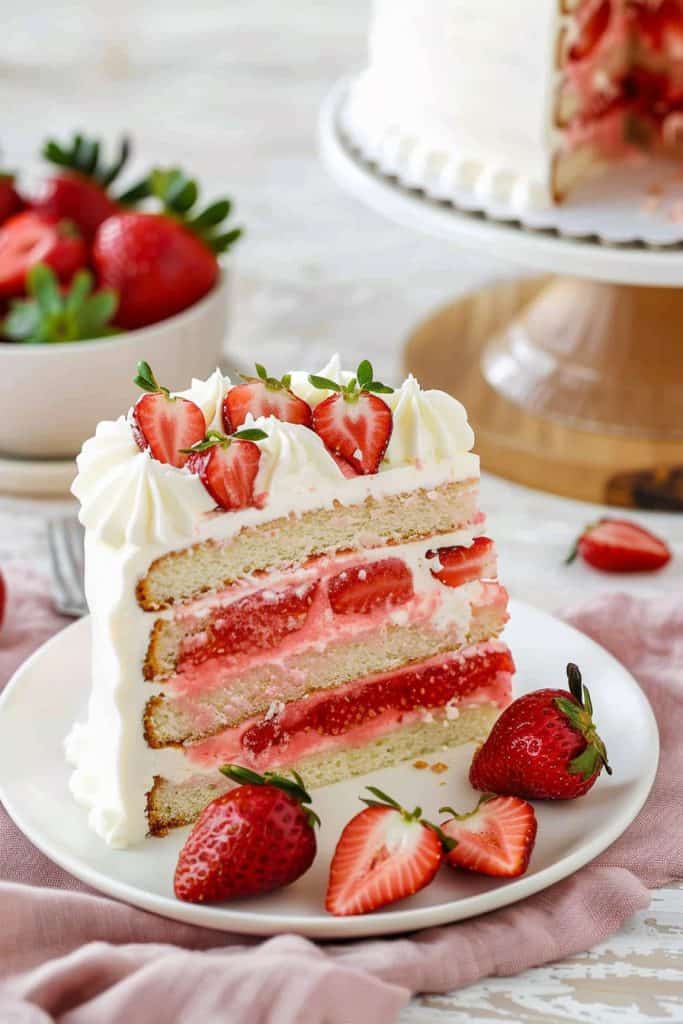 Delicious Strawberry Mascarpone Cake