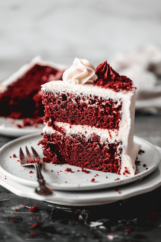 Frosting the Homemade Red Velvet Cake