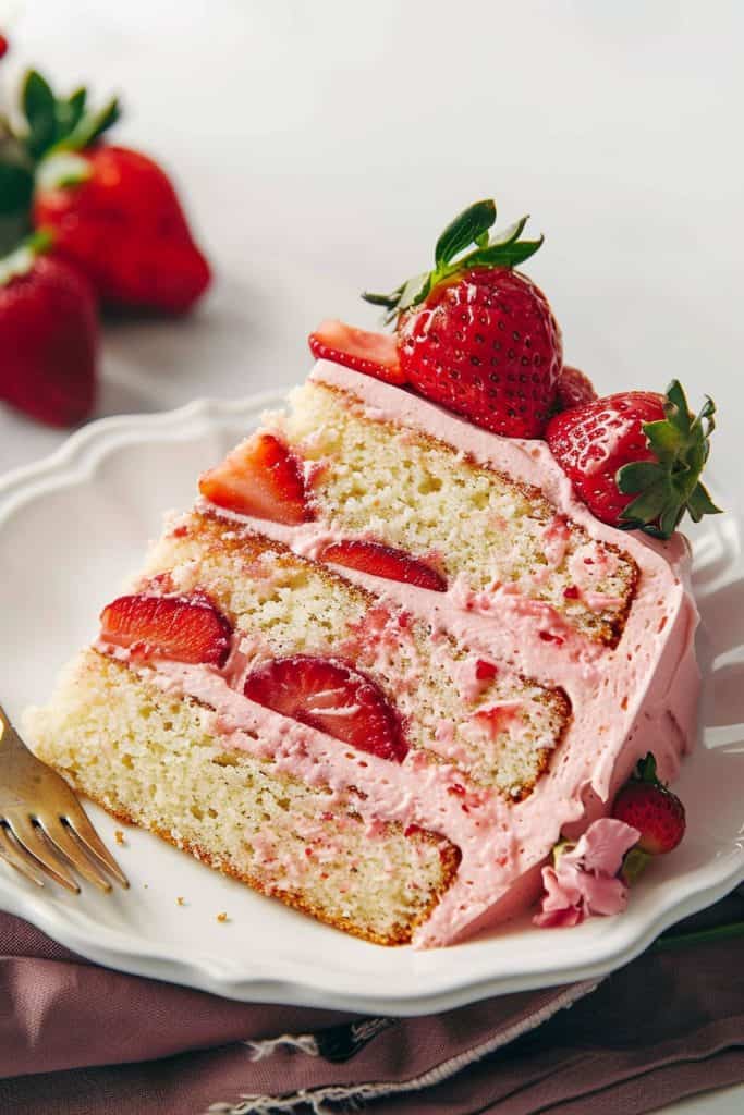 Making Strawberry Cake from Scratch