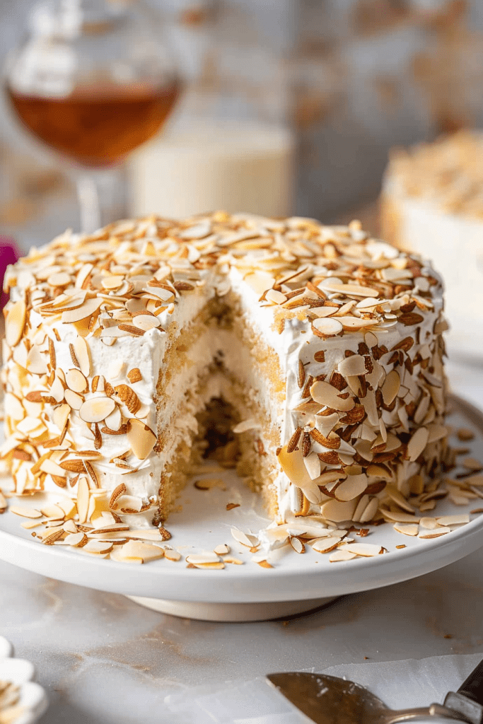 Preparing the Almond Cream Cake