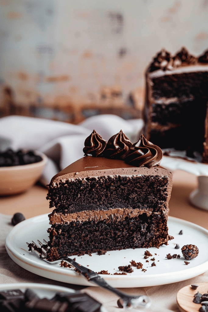 Serving Chocolate Blackout Cake