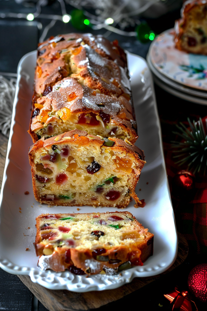 Serving Fruitcake Loaf Cake