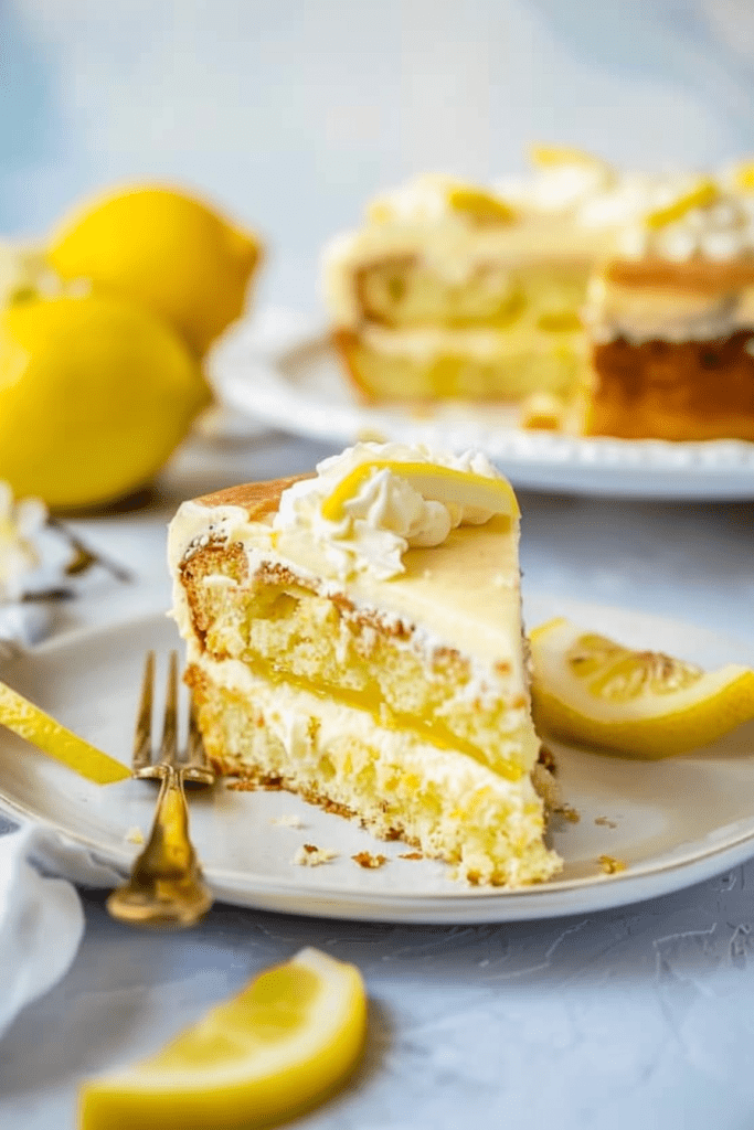 Serving Lemon Earthquake Cake