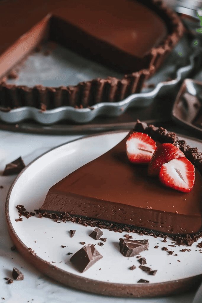 Serving No Bake Chocolate Tarts