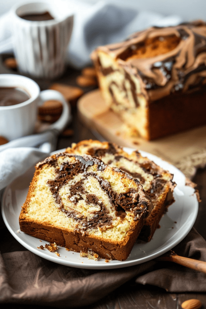 Serving Nutella Swirl Pound Cake