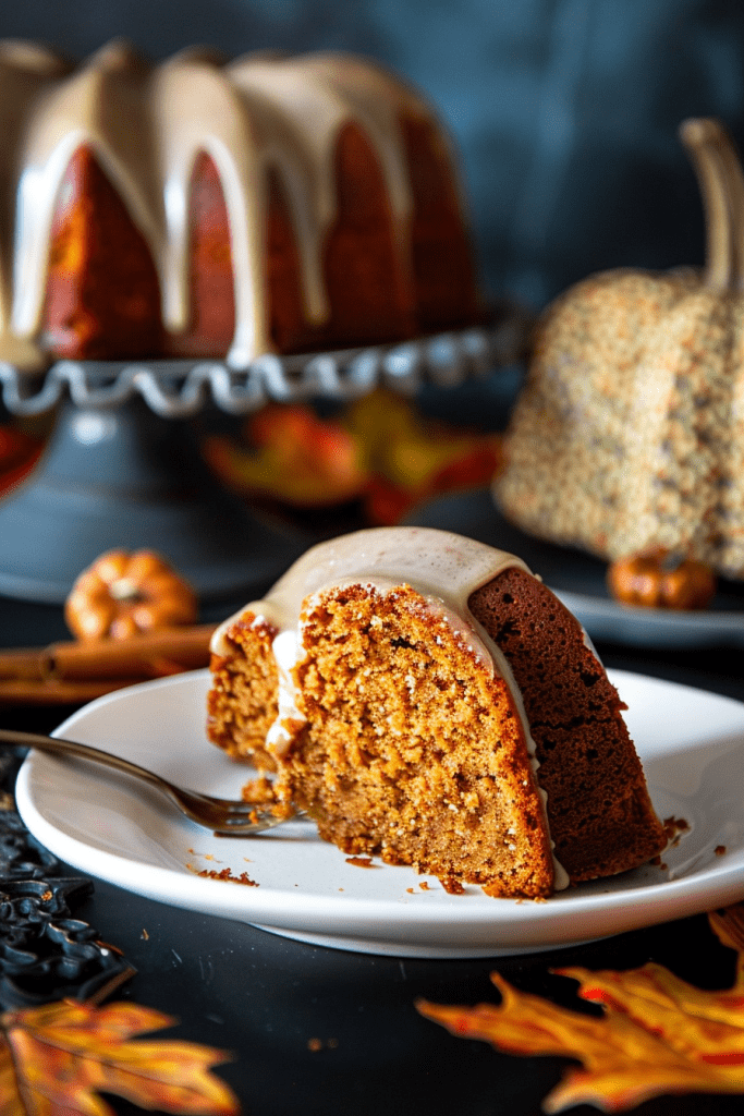 Serving Pumpkin Spice Bundt Cake