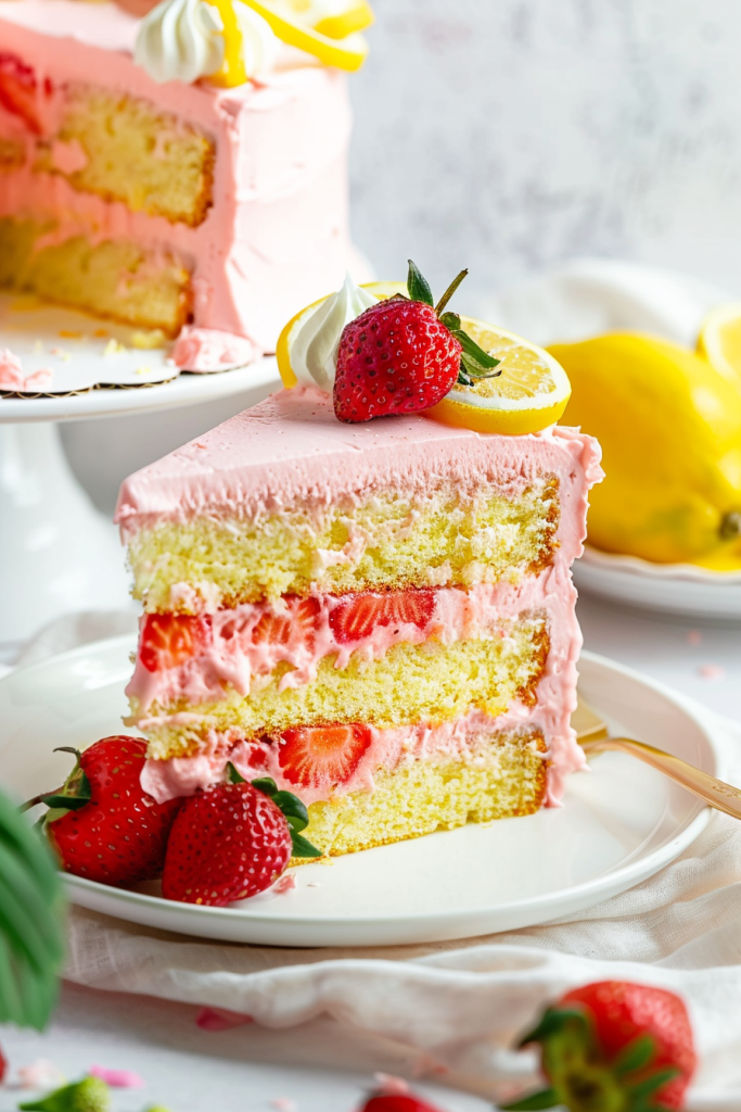 Serving Strawberry Lemonade Cake