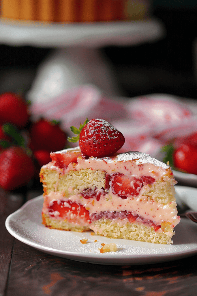 Serving Strawberry Yogurt Cake