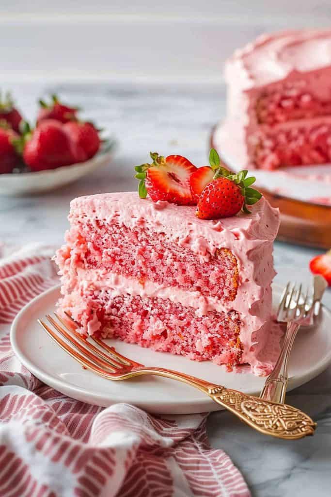 Serving the Strawberry Cake from Scratch