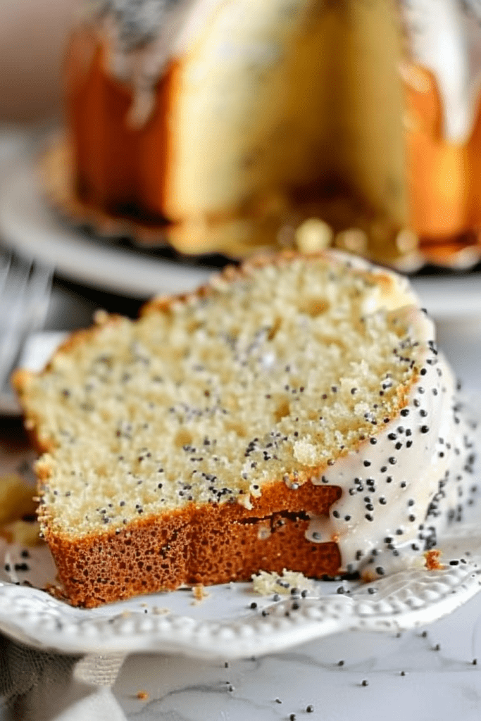 Serving Vanilla Poppyseed Cake