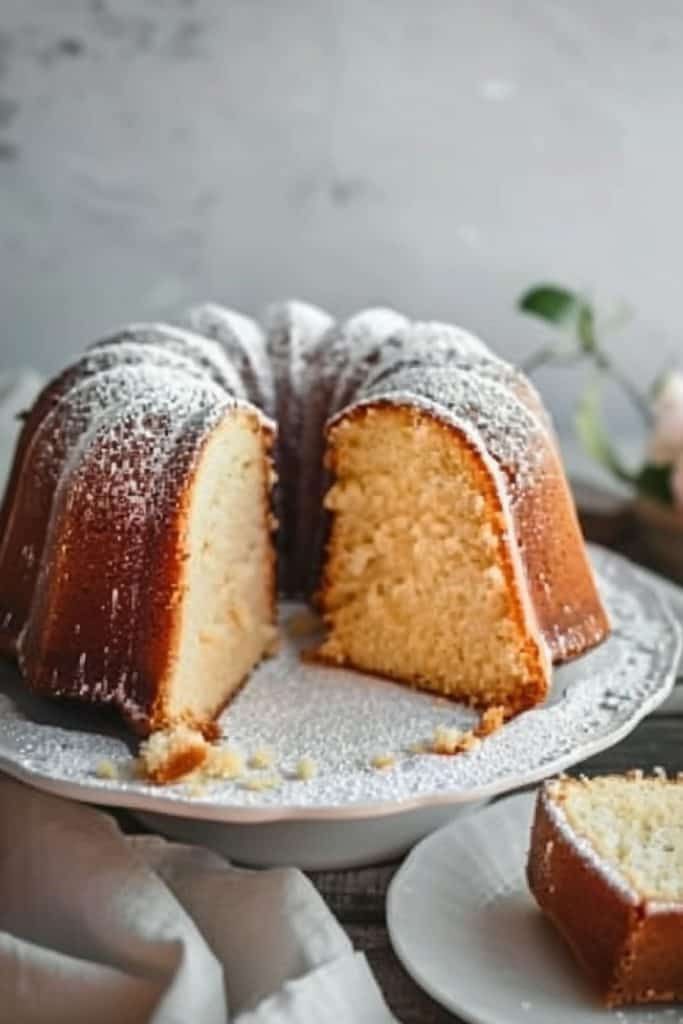 Serving the Cardamom Bundt Cake