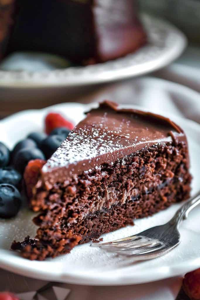 Serving the Chocolate Yogurt Cake