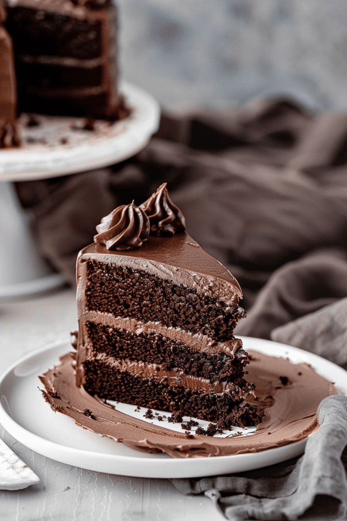 Serving the Double Chocolate Layer Cake