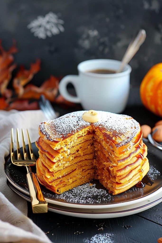 Serving the Fluffy Pumpkin Pancakes