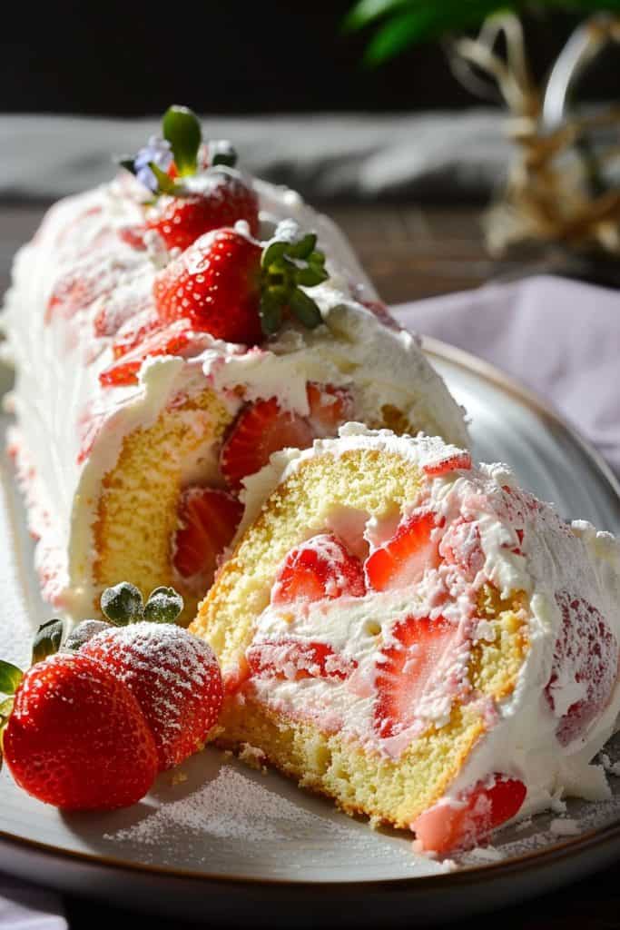 Serving-the-German-Strawberry-Roll