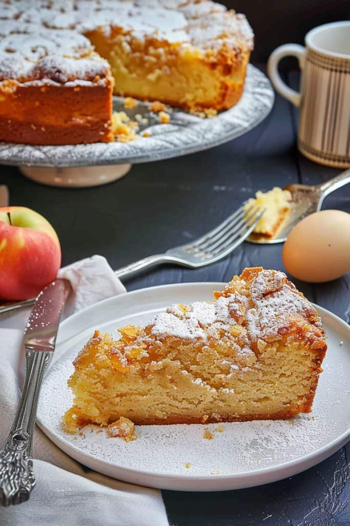 Serving the German Streuselkuchen