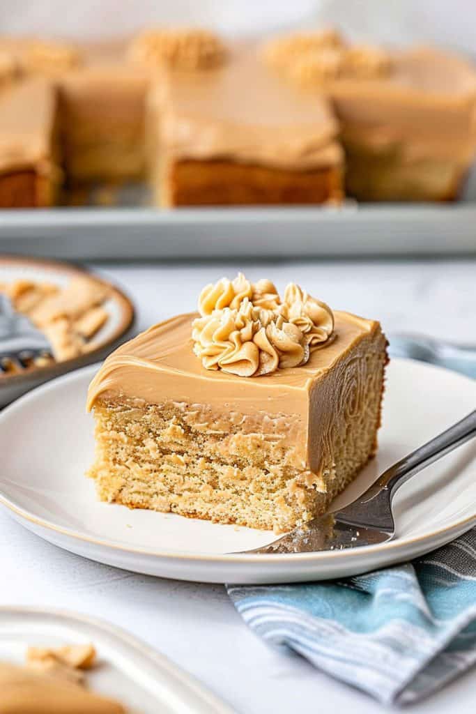 Serving the Peanut Butter Sheet Cake