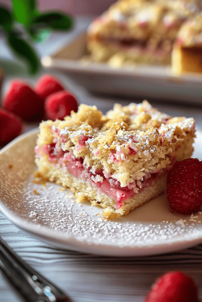 Serving the Rhubarb Coffee Cake