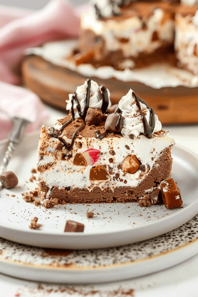 Serving the Rocky Road Cheesecake