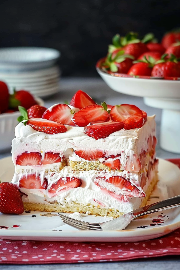 Serving the Strawberry Icebox Cake