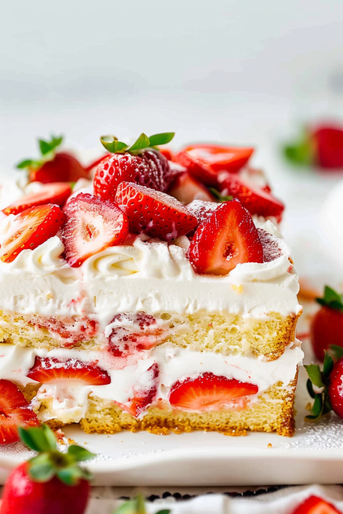 Storage Strawberry Shortcake Sheet Cake