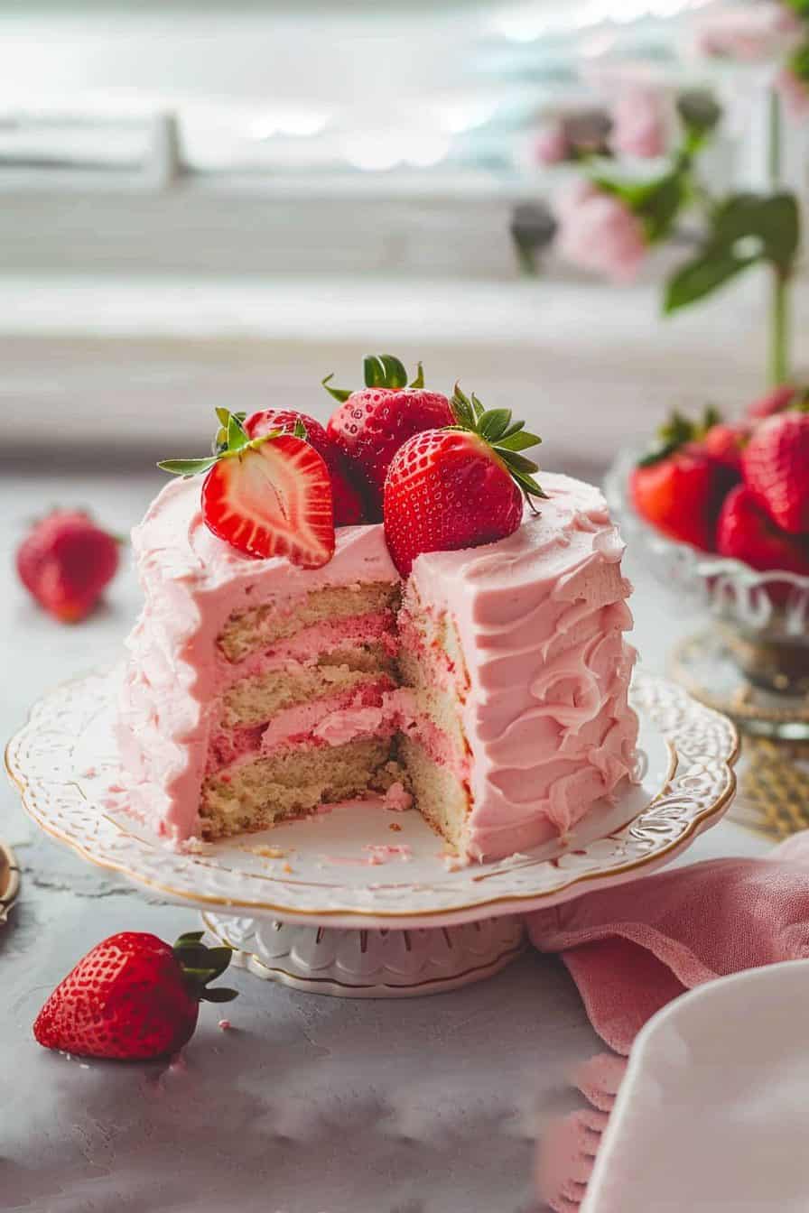 Strawberry Cake from Scratch Recipe