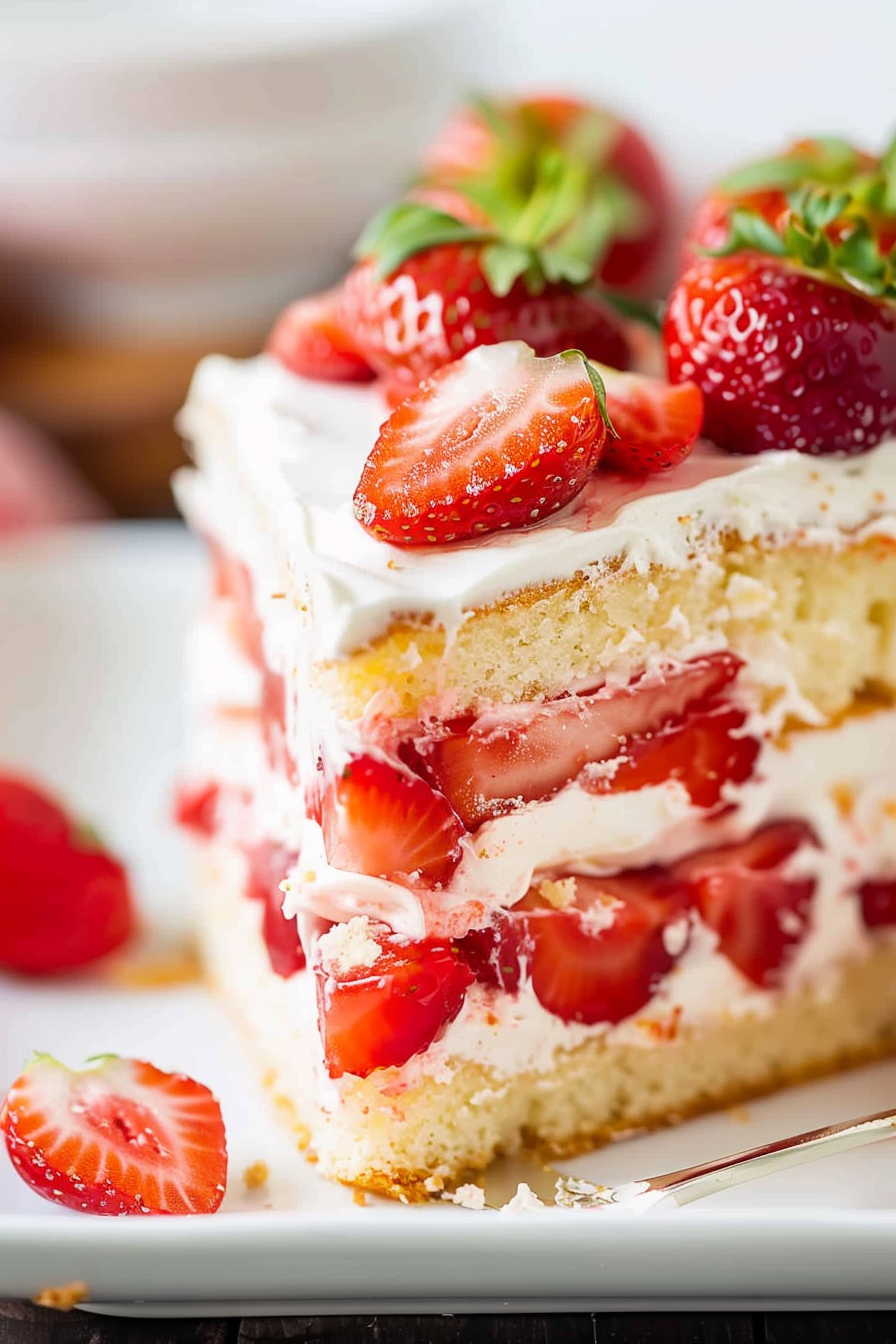 Strawberry Shortcake Sheet Cake Recipe